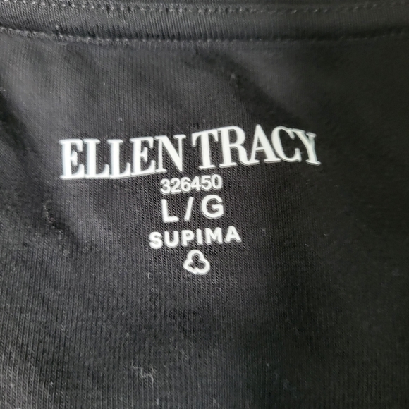 Ellen Tracy Black Supima Cotton T-Shirt. Size Large - Picture 3 of 5